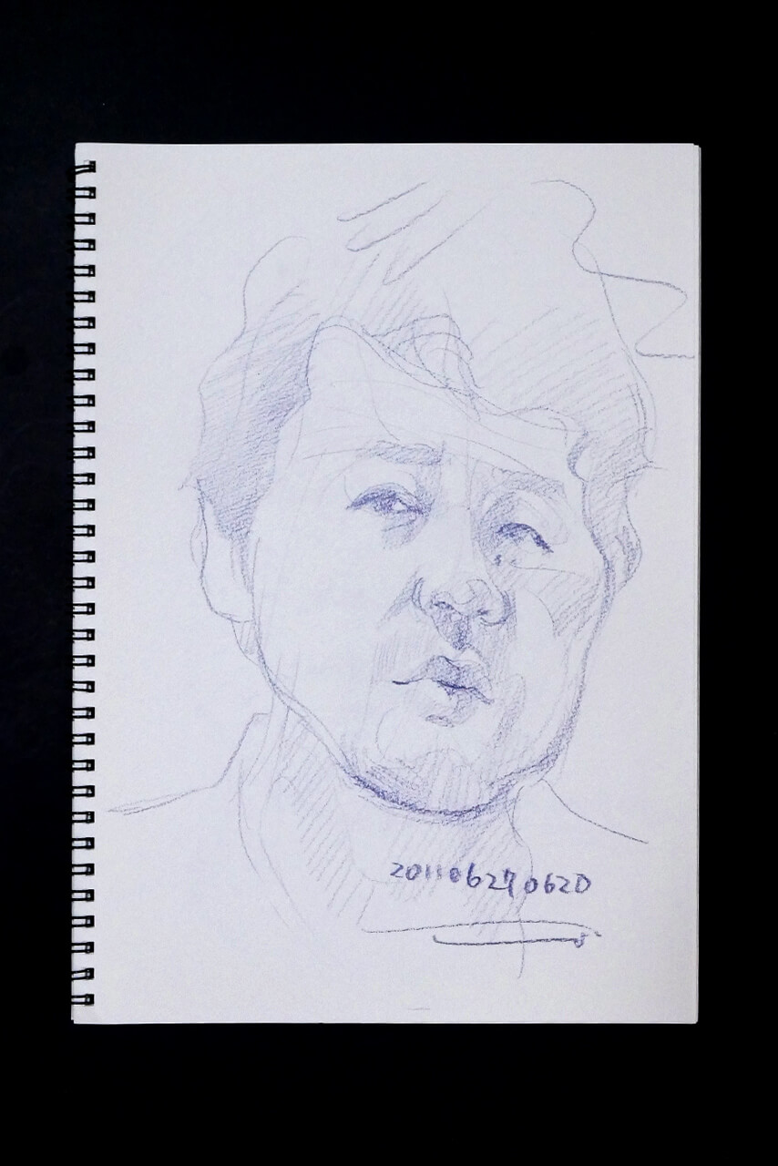Contemporary artist SHINTAKU Tomoni's 2011/6/27 Self-portrait or pencil drawing
