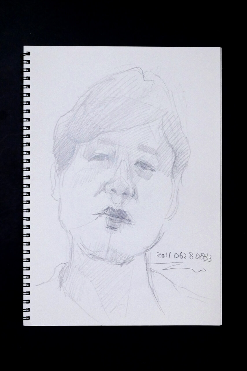 Contemporary artist SHINTAKU Tomoni's 2011/6/28 Self-portrait or pencil drawing