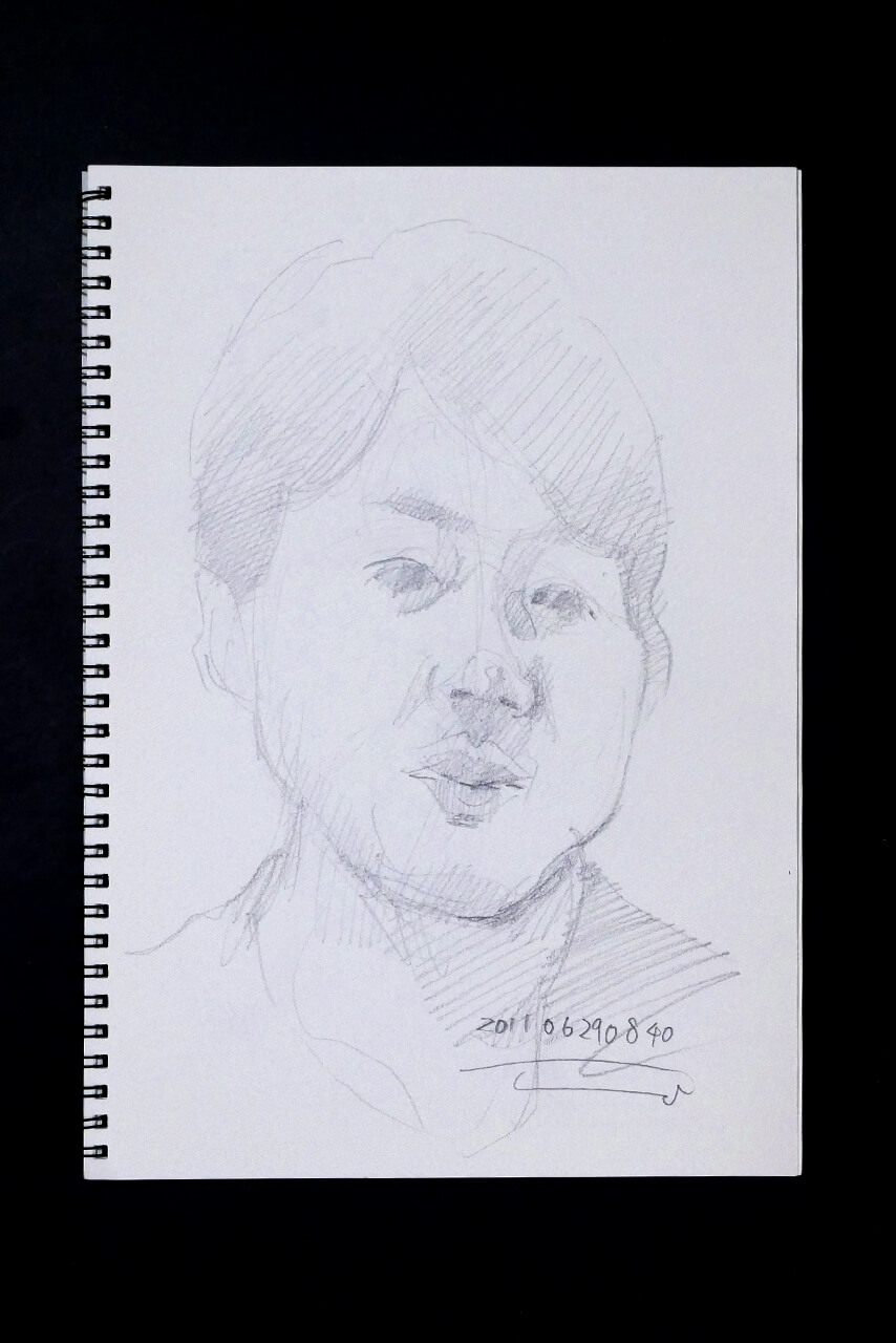 Contemporary artist SHINTAKU Tomoni's 2011/6/29 Self-portrait or pencil drawing