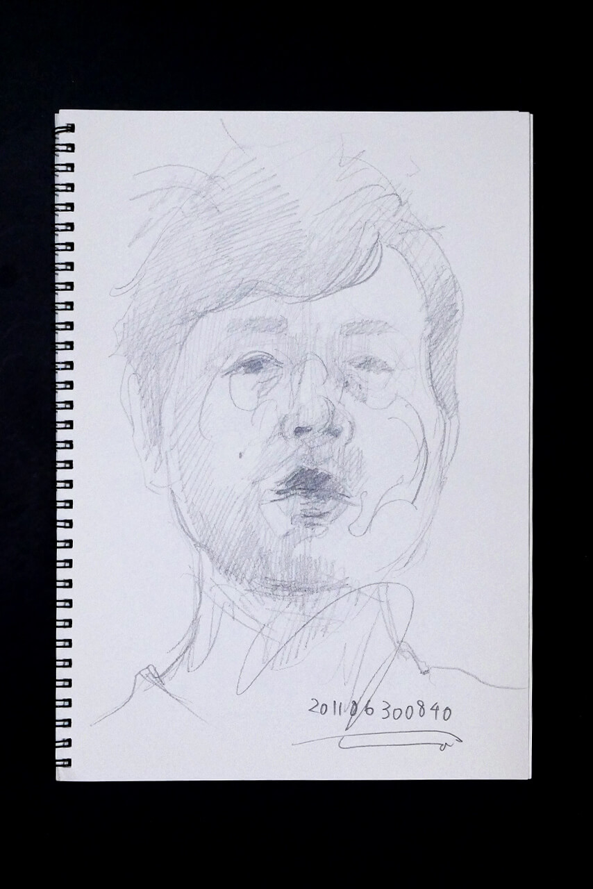 Contemporary artist SHINTAKU Tomoni's 2011/6/30 Self-portrait or pencil drawing
