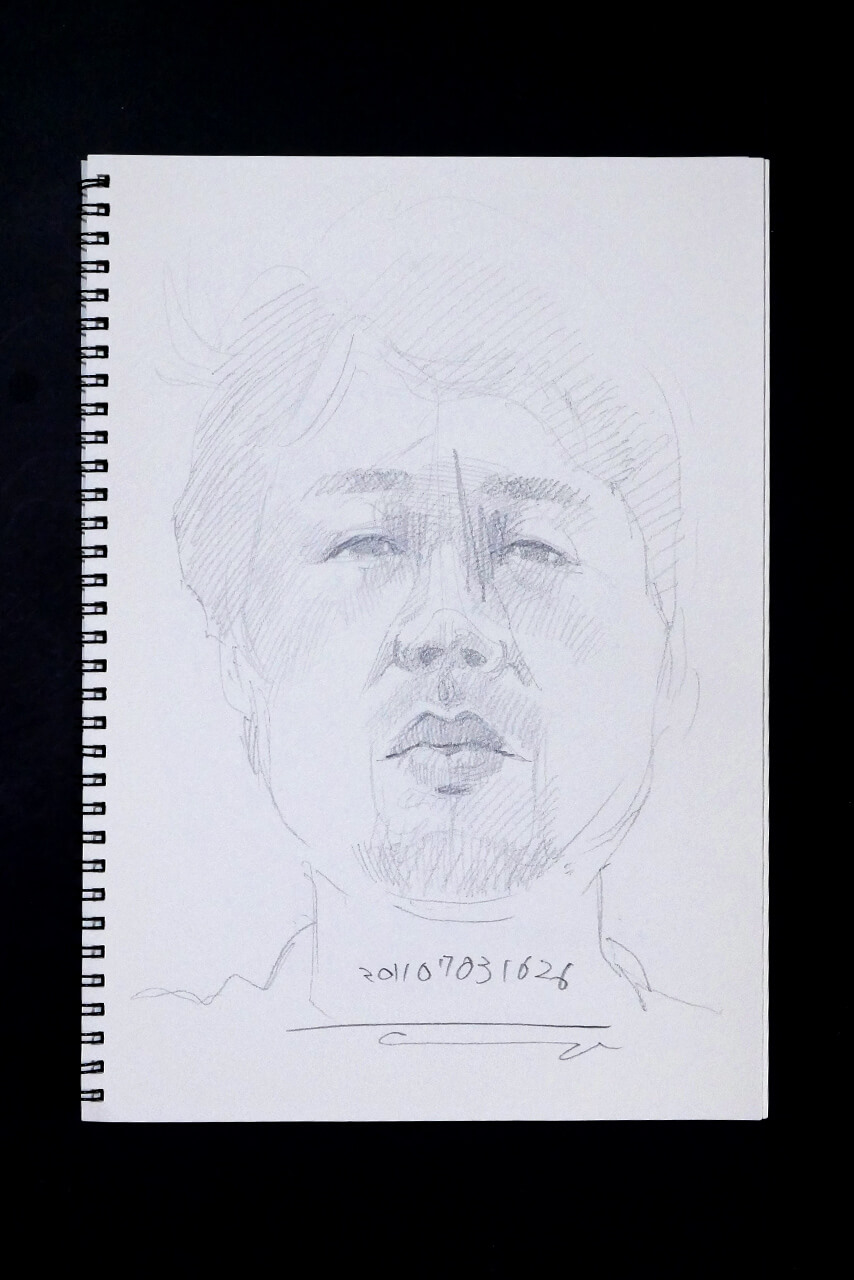 Contemporary artist SHINTAKU Tomoni's 2011/7/3 Self-portrait or pencil drawing