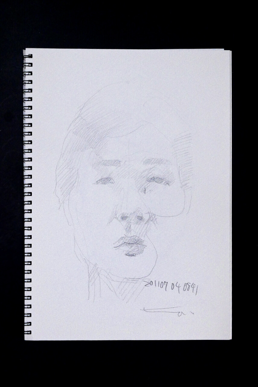 Contemporary artist SHINTAKU Tomoni's 2011/7/4 Self-portrait or pencil drawing