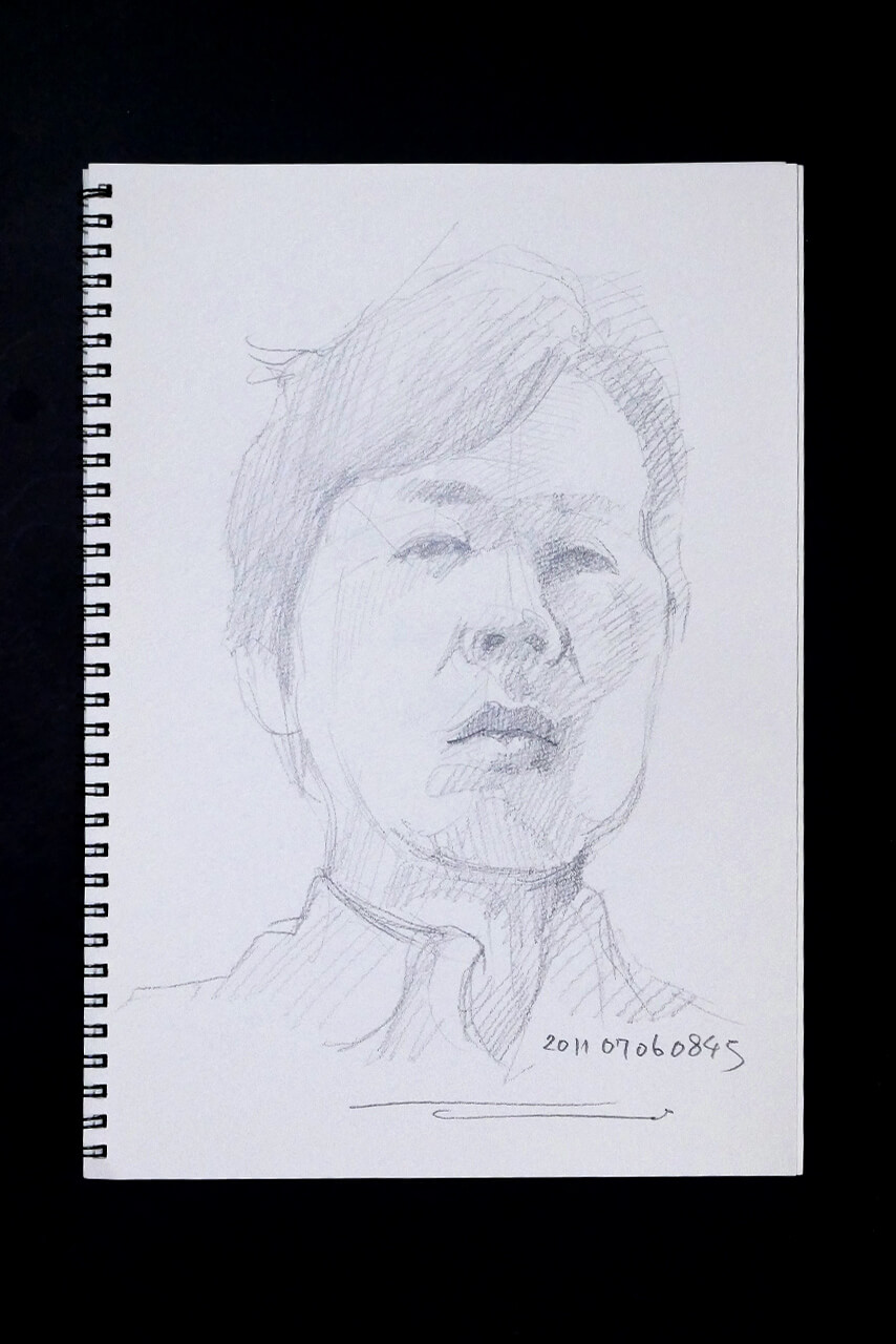 Contemporary artist SHINTAKU Tomoni's 2011/7/6 Self-portrait or pencil drawing