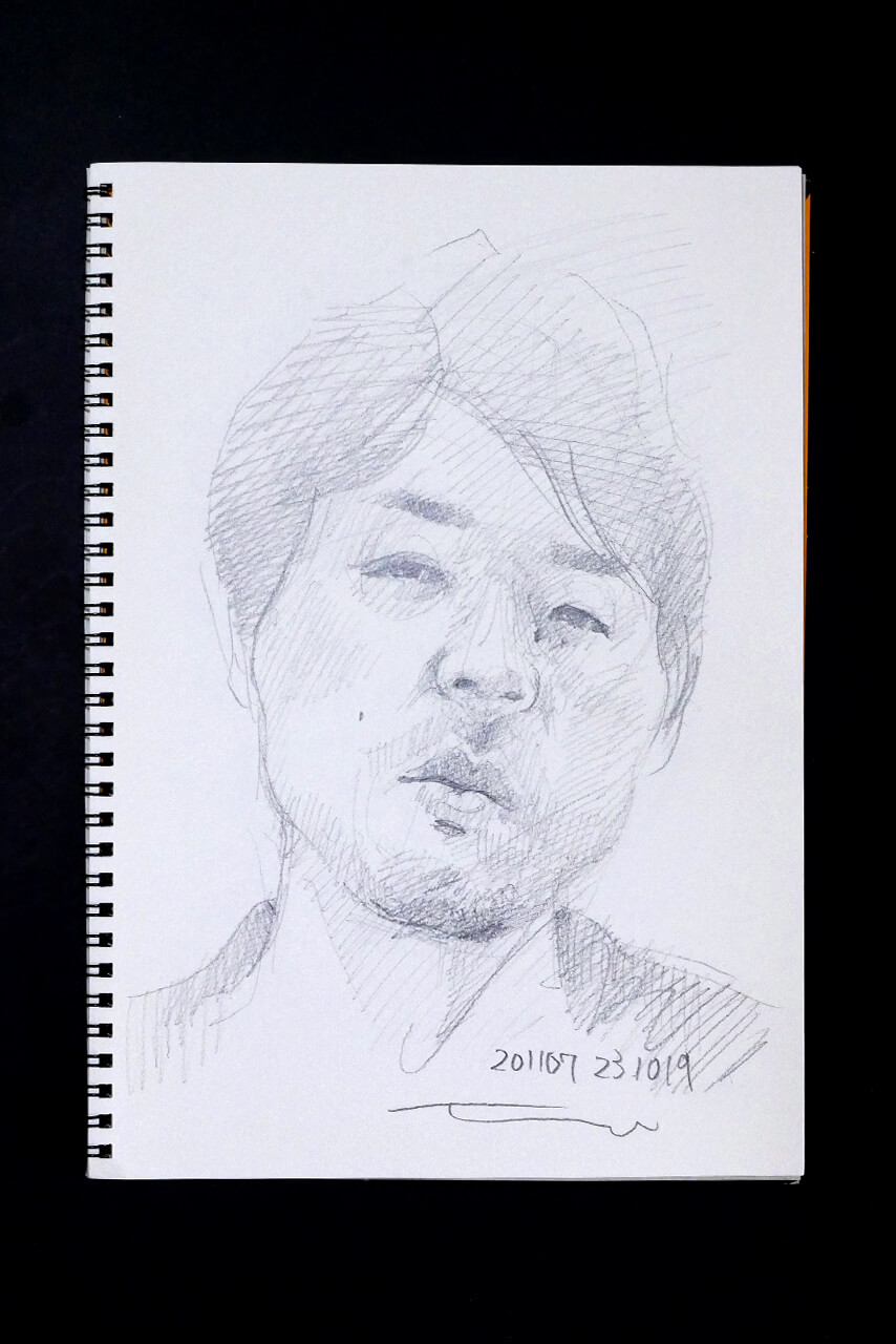 Contemporary artist SHINTAKU Tomoni's 2011/7/23 Self-portrait or pencil drawing