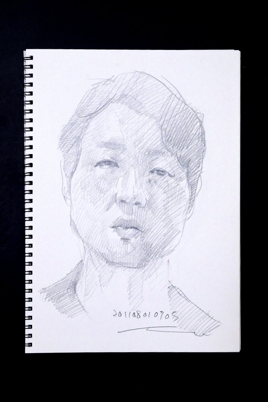 Contemporary artist SHINTAKU Tomoni's 2011/8/1 Self-portrait or pencil drawing