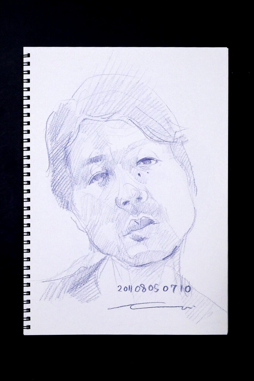 Contemporary artist SHINTAKU Tomoni's 2011/8/5 Self-portrait or pencil drawing