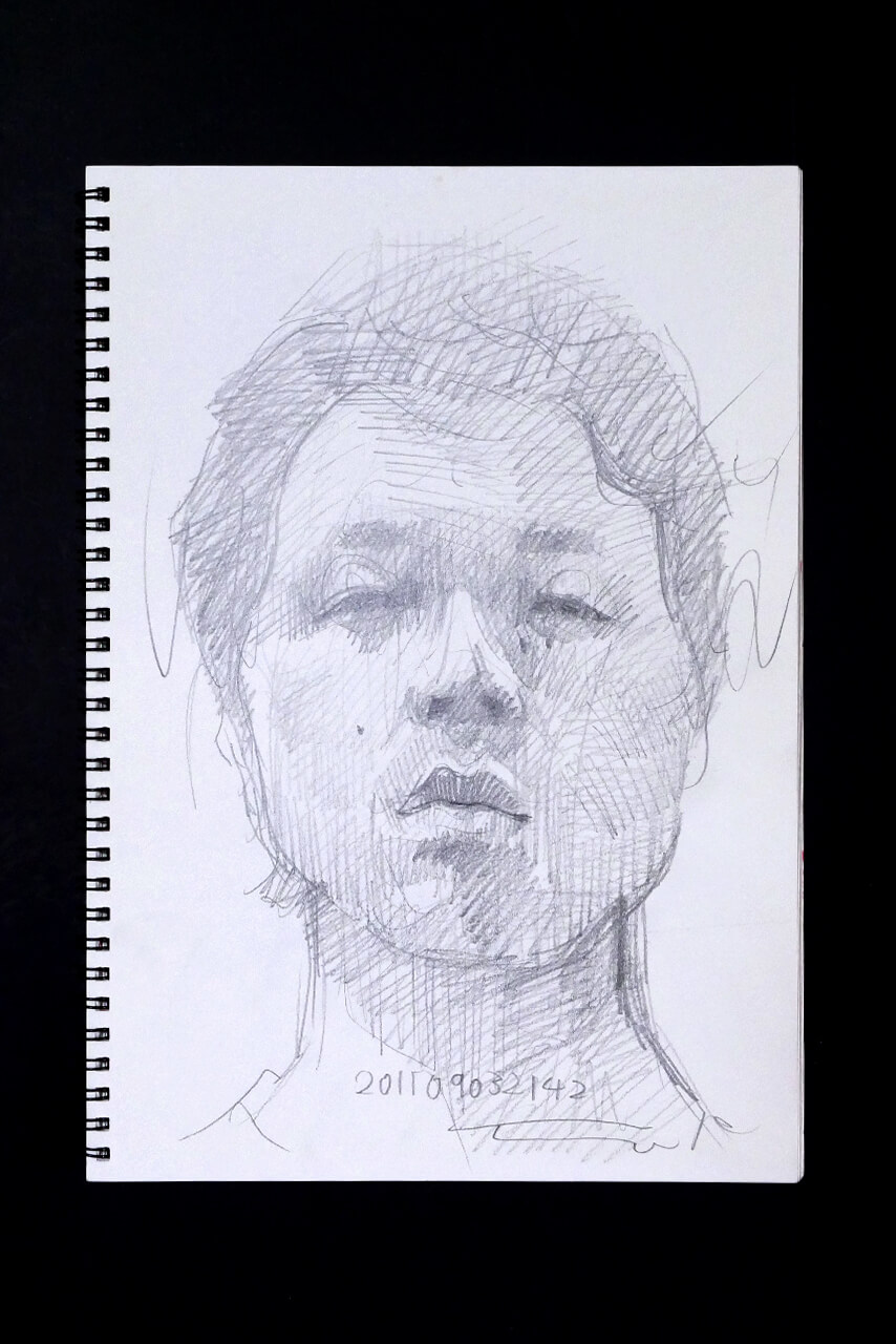 Contemporary artist SHINTAKU Tomoni's 2011/9/3 Self-portrait or pencil drawing