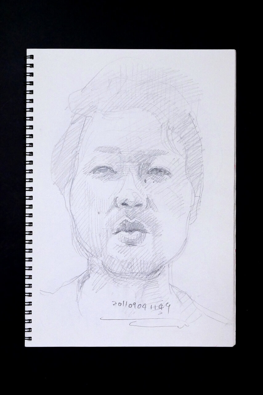 Contemporary artist SHINTAKU Tomoni's 2011/9/4 Self-portrait or pencil drawing