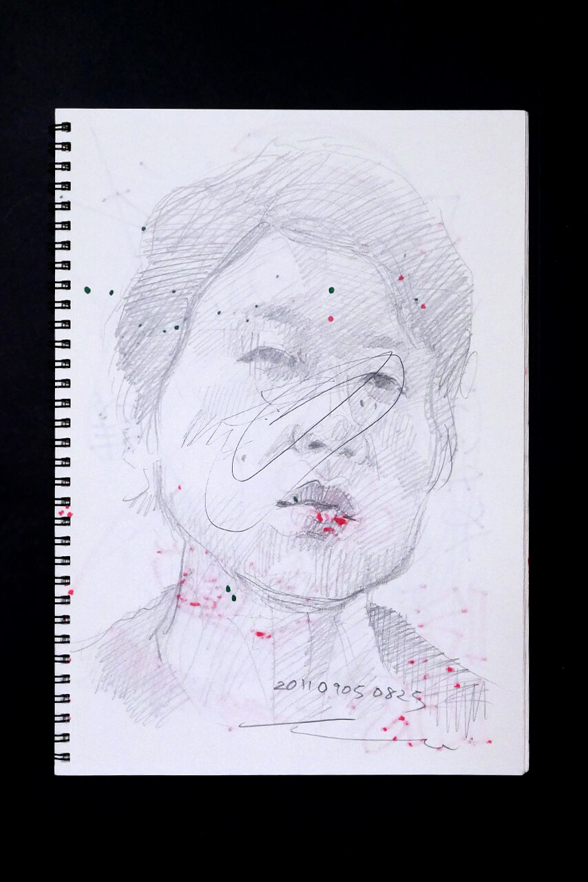 Contemporary artist SHINTAKU Tomoni's 2011/9/5 Self-portrait or pencil drawing