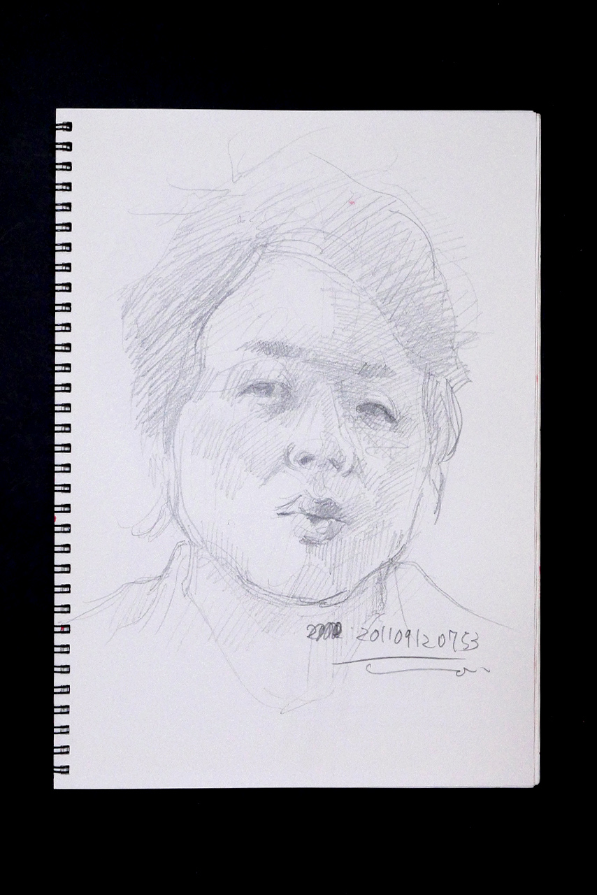 Contemporary artist SHINTAKU Tomoni's 2011/9/12 Self-portrait or pencil drawing