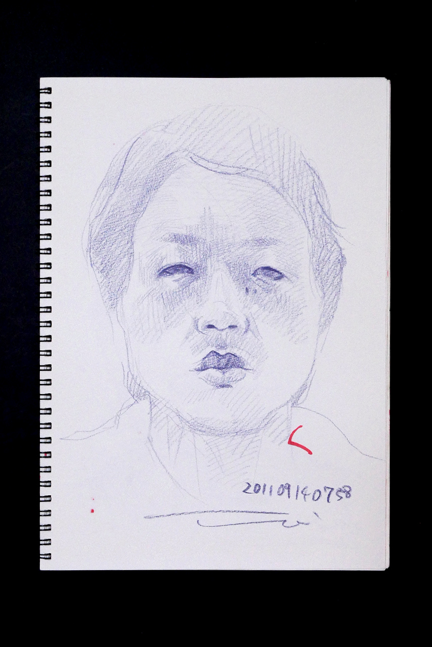 Contemporary artist SHINTAKU Tomoni's 2011/9/14 Self-portrait or pencil drawing