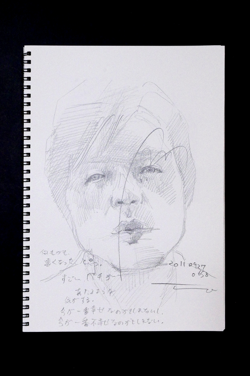 Contemporary artist SHINTAKU Tomoni's 2011/9/27 Self-portrait or pencil drawing