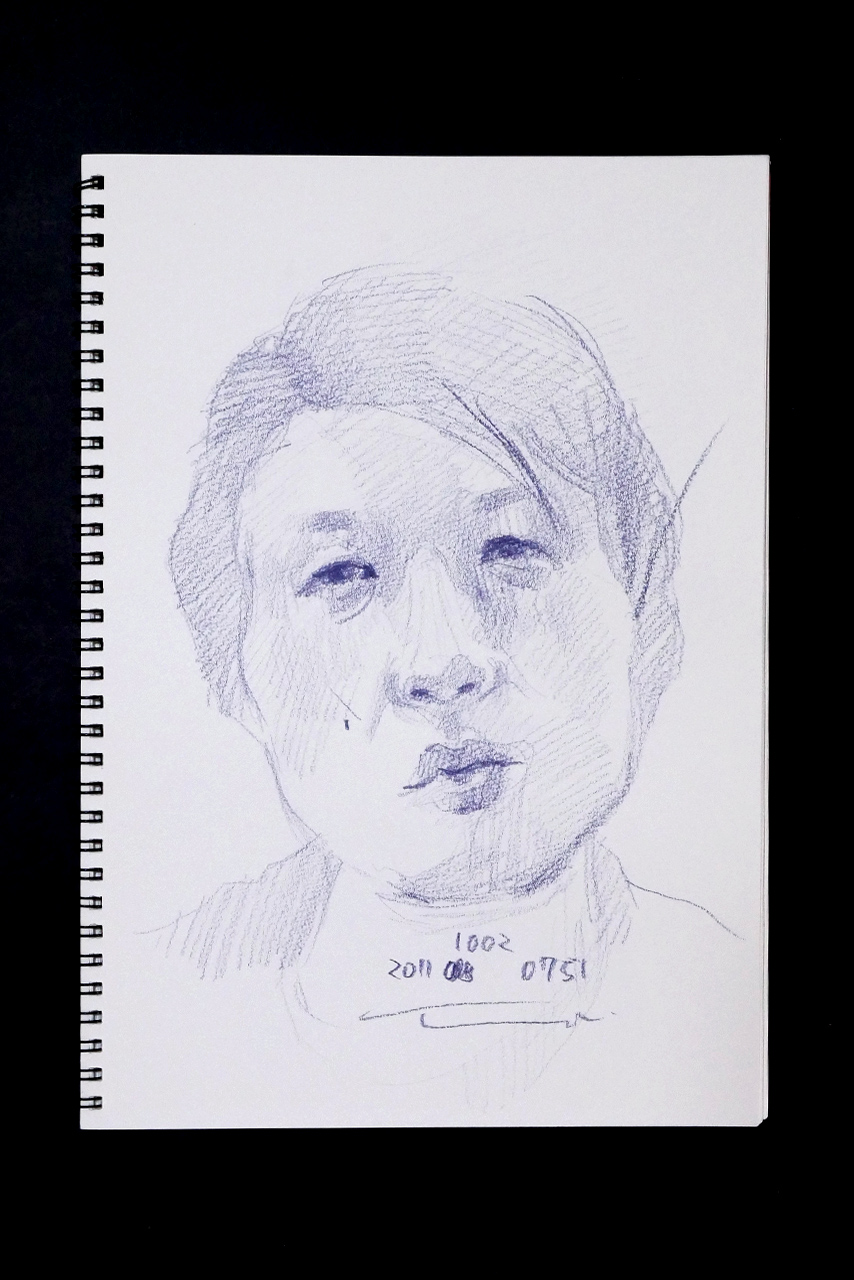 Contemporary artist SHINTAKU Tomoni's 2011/10/2 Self-portrait or pencil drawing