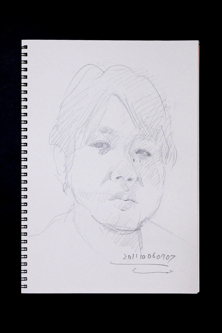 Contemporary artist SHINTAKU Tomoni's 2011/10/6 Self-portrait or pencil drawing