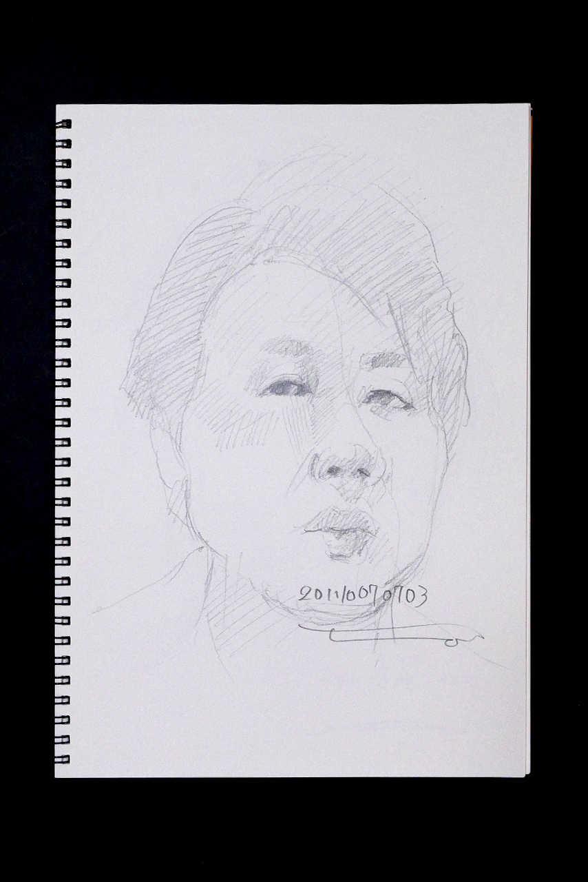 Contemporary artist SHINTAKU Tomoni's 2011/10/7 Self-portrait or pencil drawing