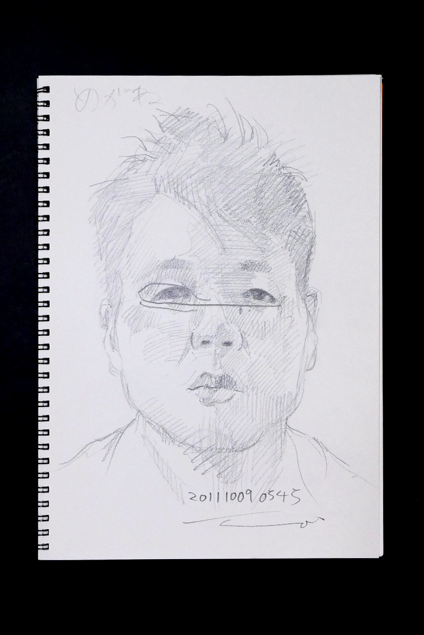 Contemporary artist SHINTAKU Tomoni's 2011/10/9 Self-portrait or pencil drawing