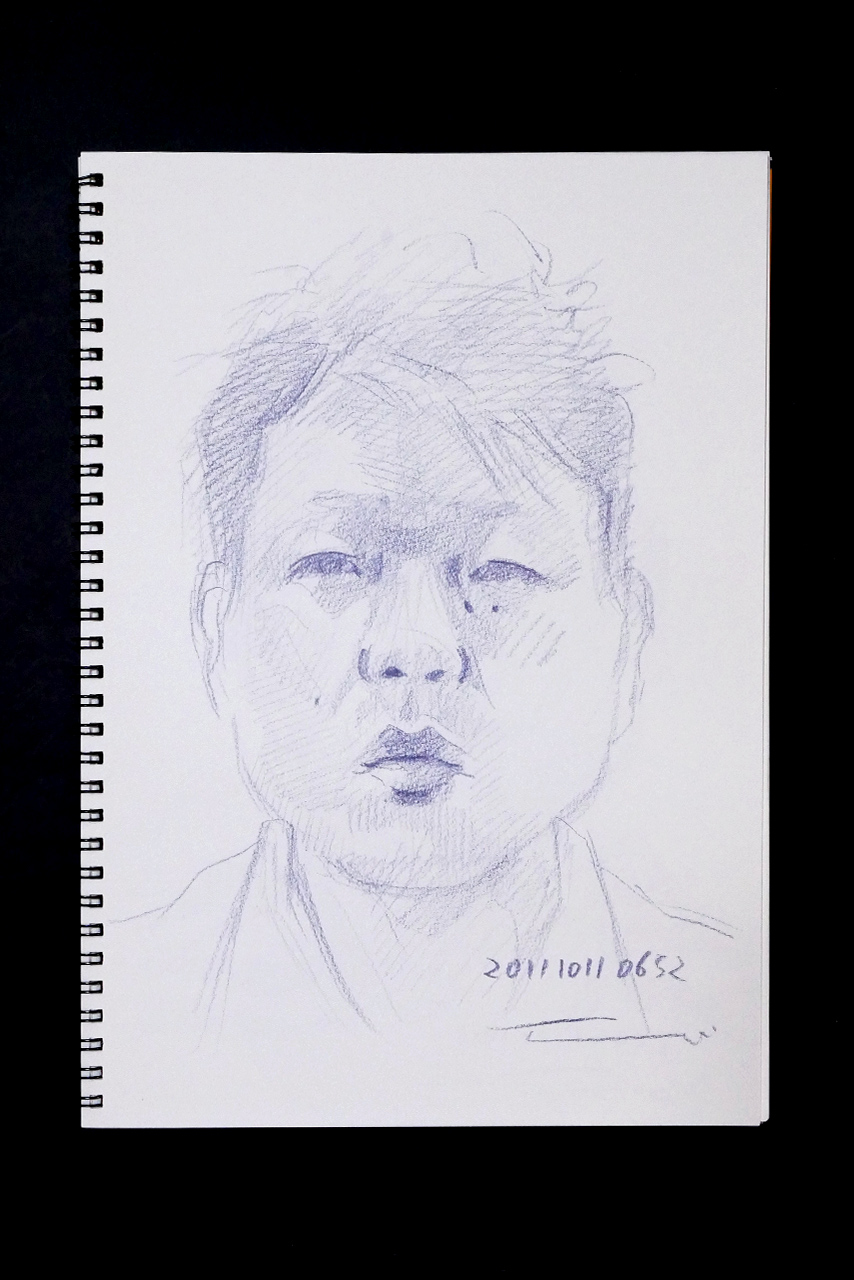 Contemporary artist SHINTAKU Tomoni's 2011/10/11 Self-portrait or pencil drawing