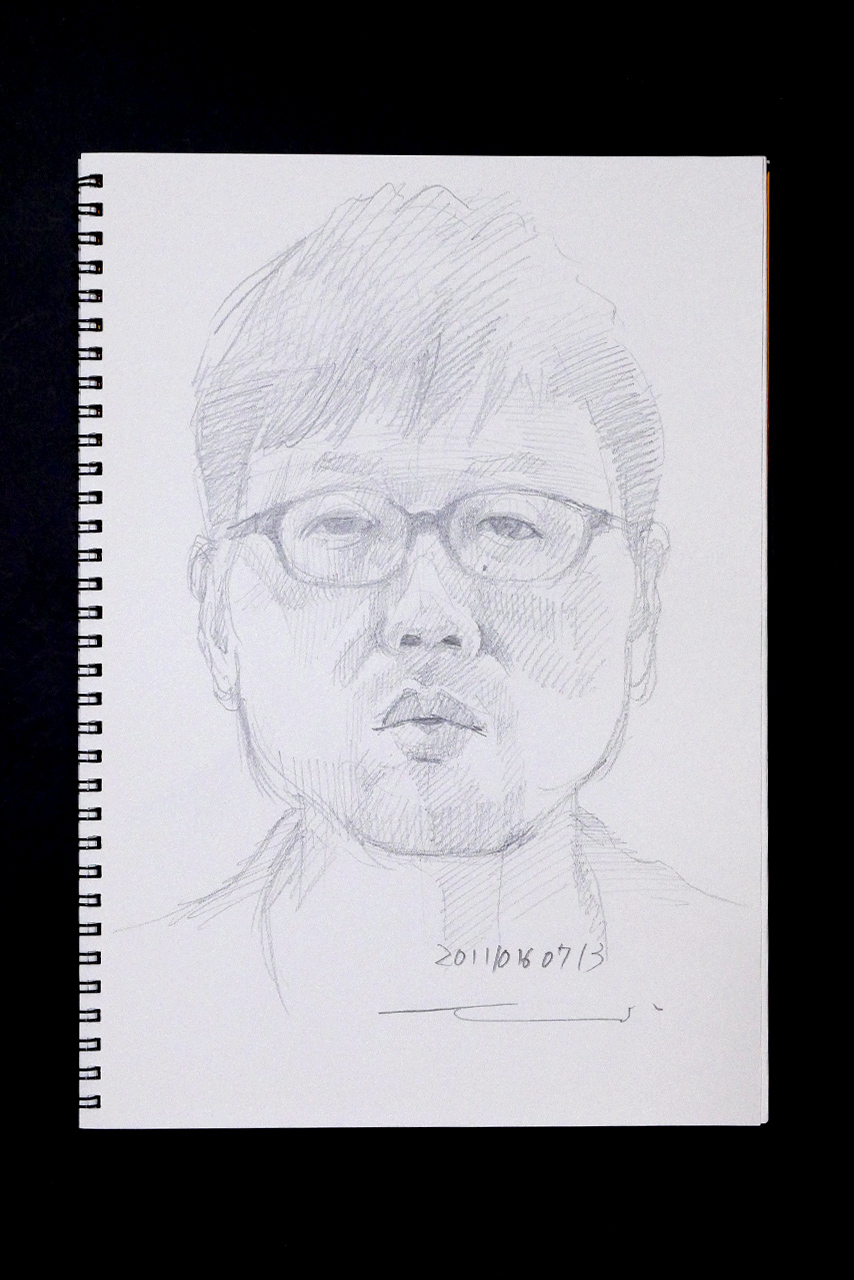 Contemporary artist SHINTAKU Tomoni's 2011/10/16 Self-portrait or pencil drawing