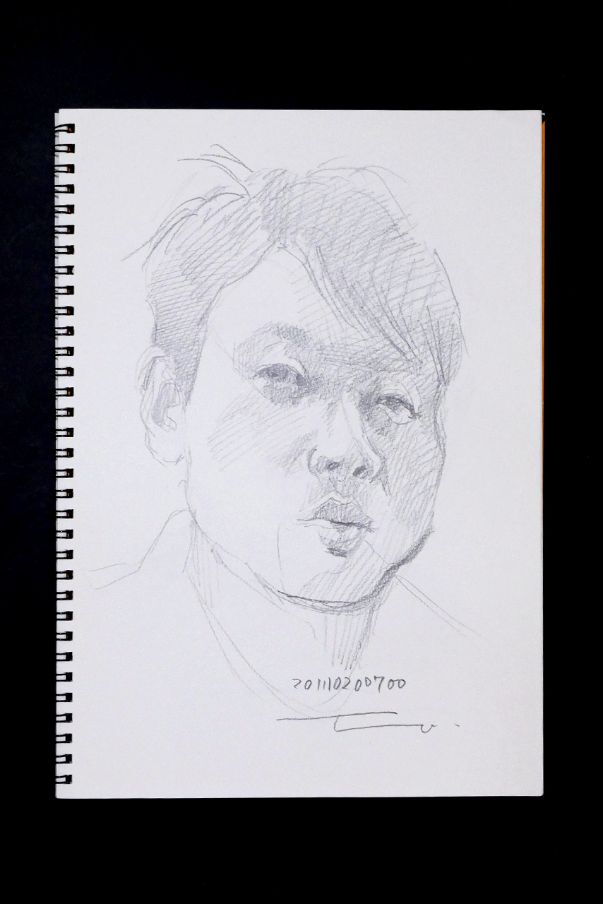 Contemporary artist SHINTAKU Tomoni's 2011/10/20 Self-portrait or pencil drawing