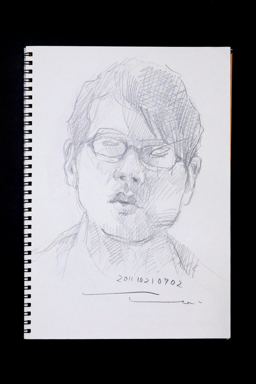 Contemporary artist SHINTAKU Tomoni's 2011/10/21 Self-portrait or pencil drawing