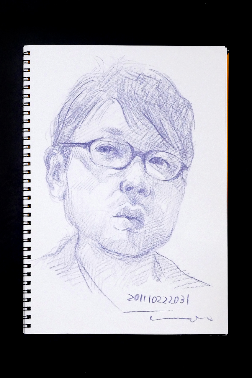 Contemporary artist SHINTAKU Tomoni's 2011/10/22 Self-portrait or pencil drawing