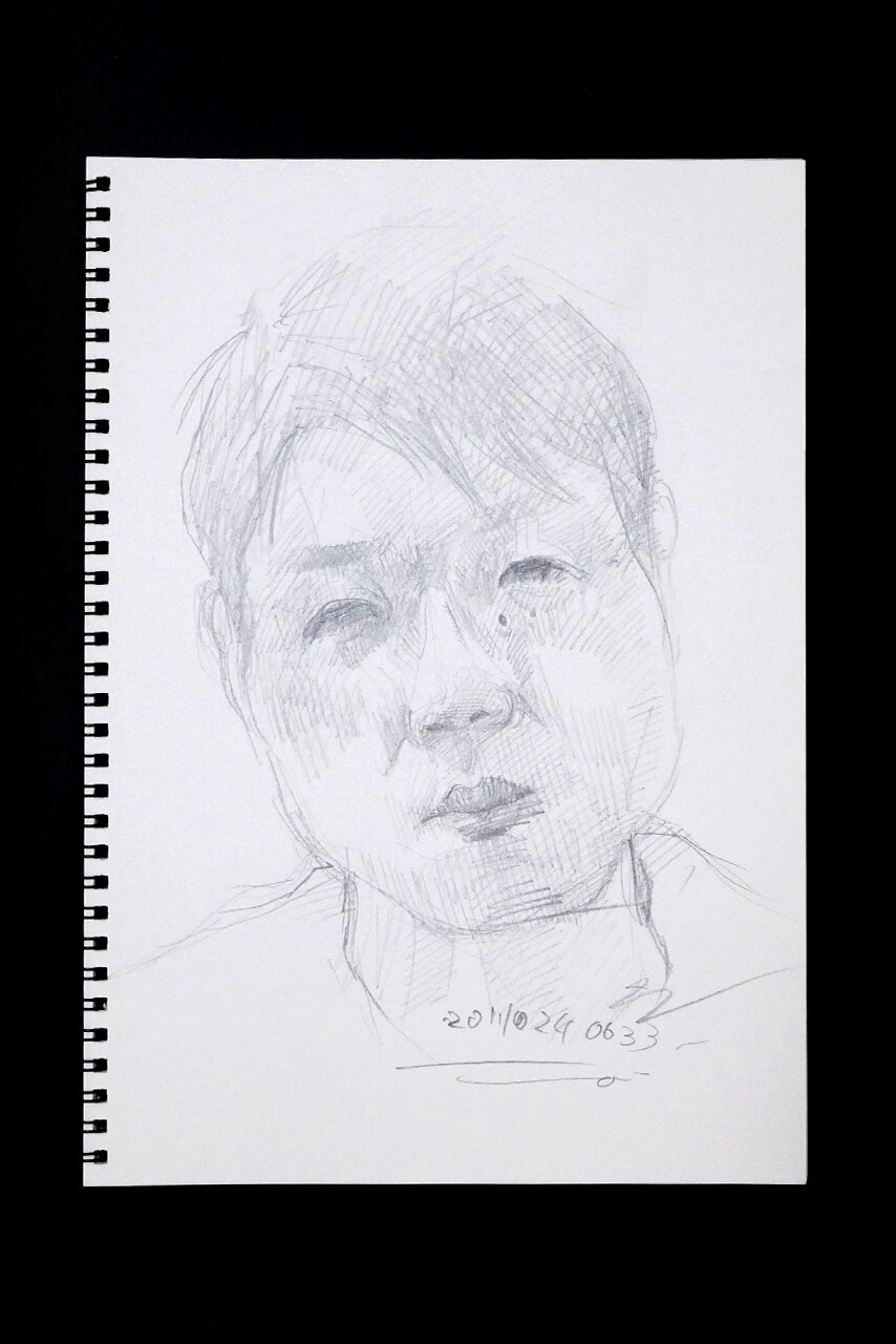 Contemporary artist SHINTAKU Tomoni's 2011/10/24 Self-portrait or pencil drawing