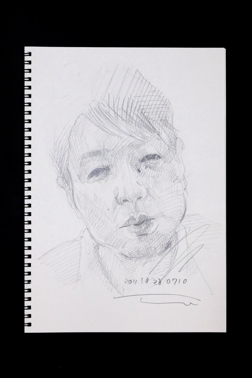 Contemporary artist SHINTAKU Tomoni's 2011/10/28 Self-portrait or pencil drawing