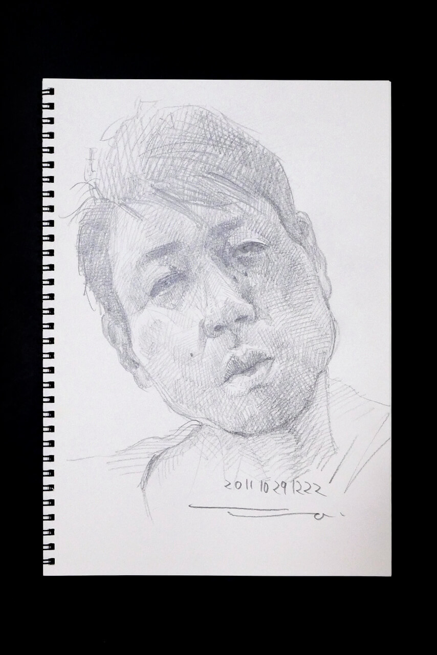 Contemporary artist SHINTAKU Tomoni's 2011/10/29 Self-portrait or pencil drawing