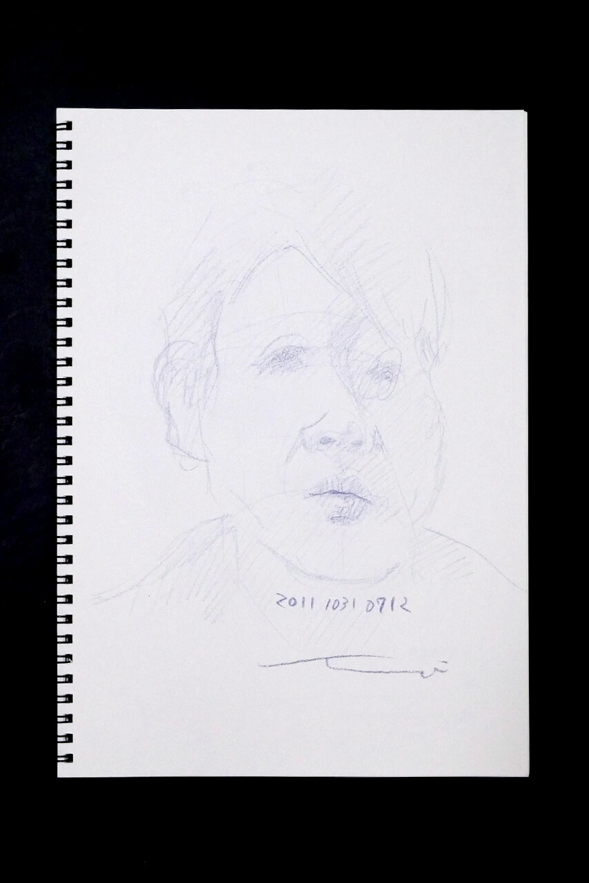 Contemporary artist SHINTAKU Tomoni's 2011/10/31 Self-portrait or pencil drawing