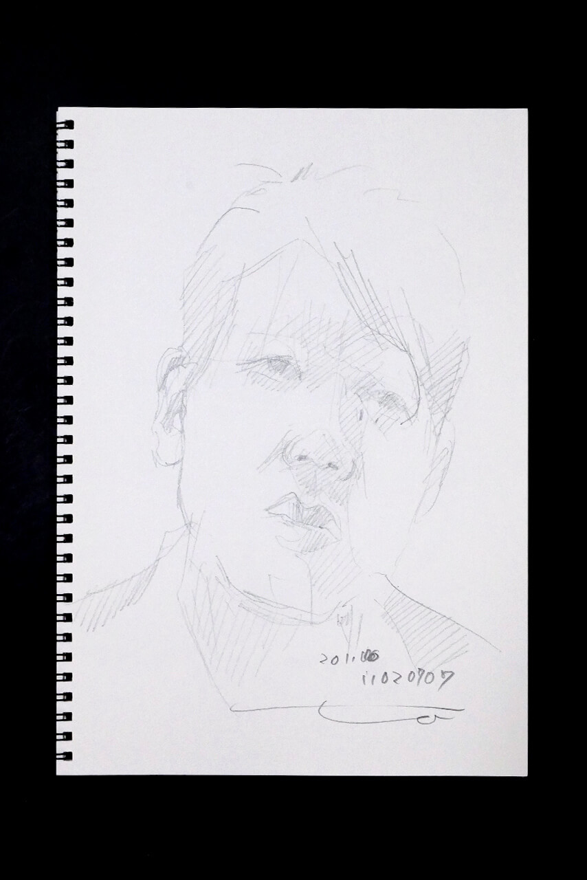 Contemporary artist SHINTAKU Tomoni's 2011/11/2 Self-portrait or pencil drawing