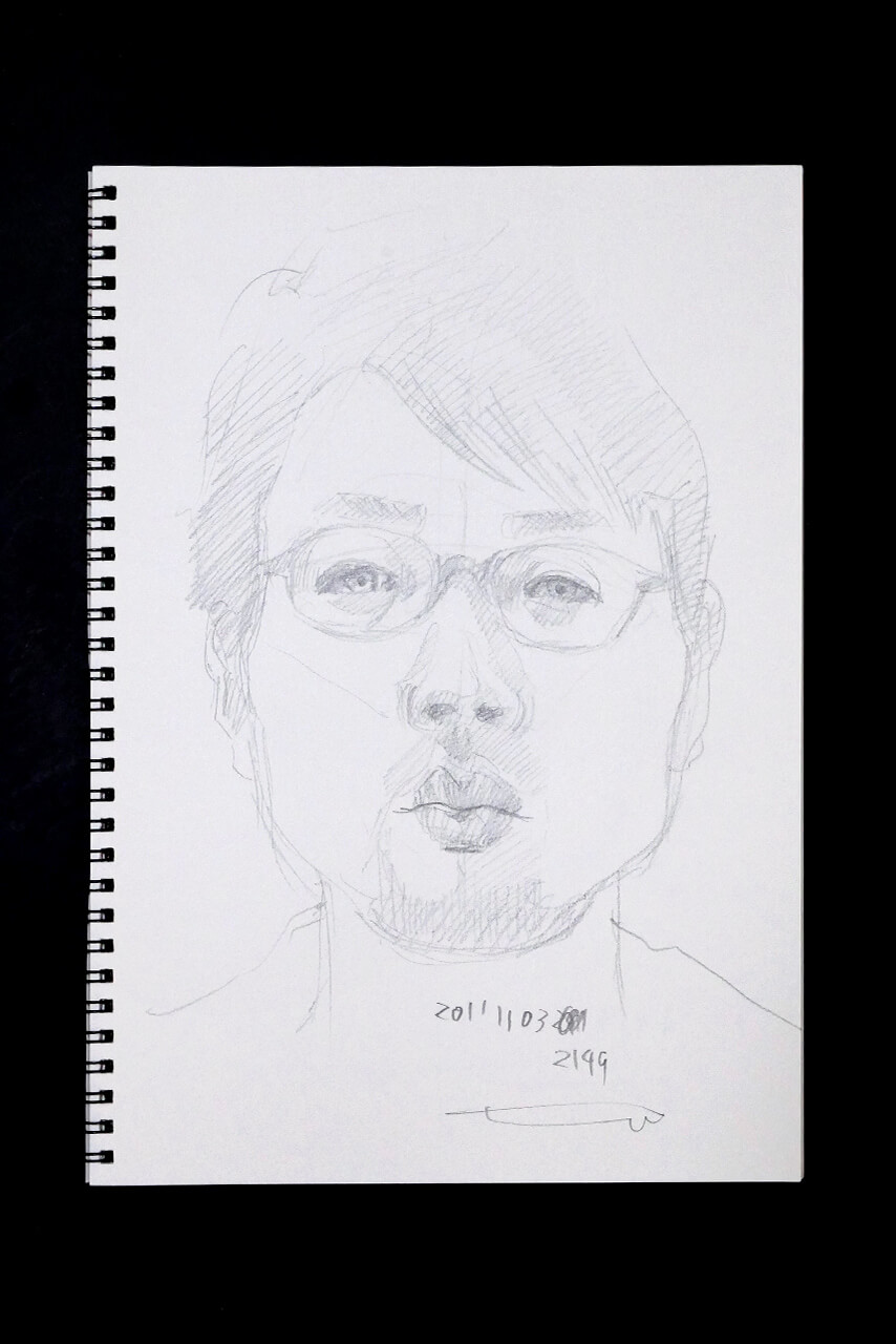Contemporary artist SHINTAKU Tomoni's 2011/11/3 Self-portrait or pencil drawing