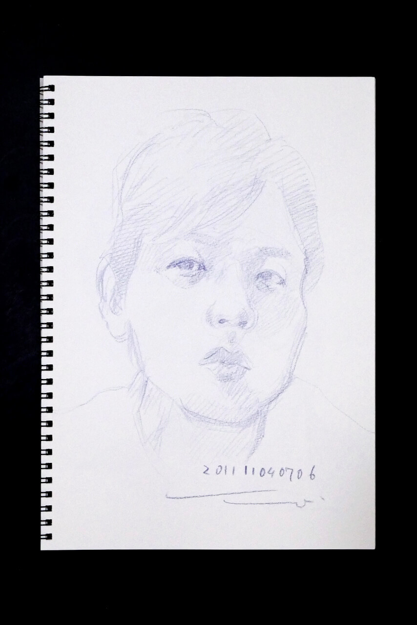 Contemporary artist SHINTAKU Tomoni's 2011/11/4 Self-portrait or pencil drawing