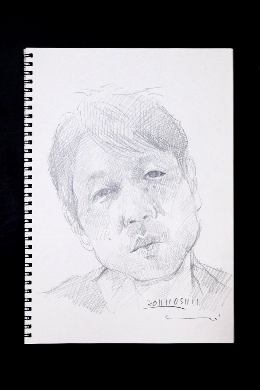 Contemporary artist SHINTAKU Tomoni's 2011/11/5 Self-portrait or pencil drawing