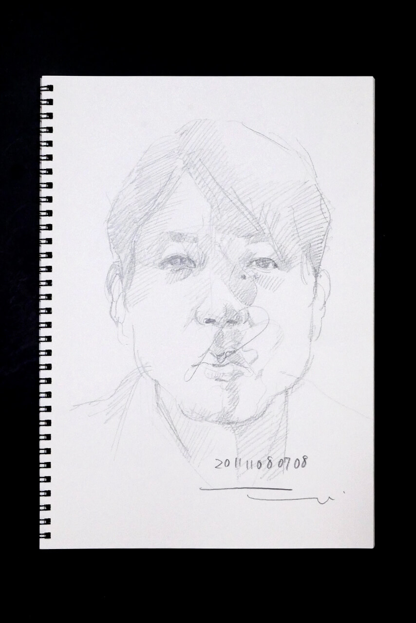 Contemporary artist SHINTAKU Tomoni's 2011/11/6 Self-portrait or pencil drawing