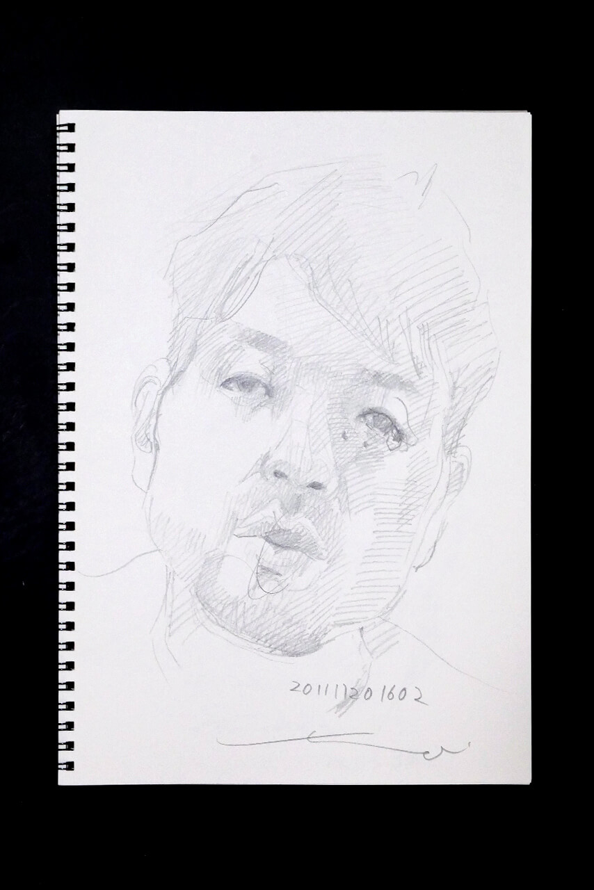Contemporary artist SHINTAKU Tomoni's 2011/11/20 Self-portrait or pencil drawing
