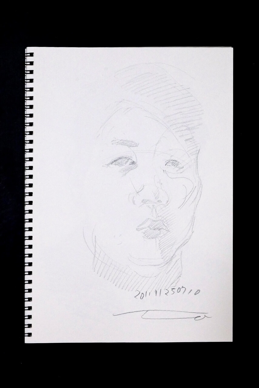 Contemporary artist SHINTAKU Tomoni's 2011/11/25 Self-portrait or pencil drawing
