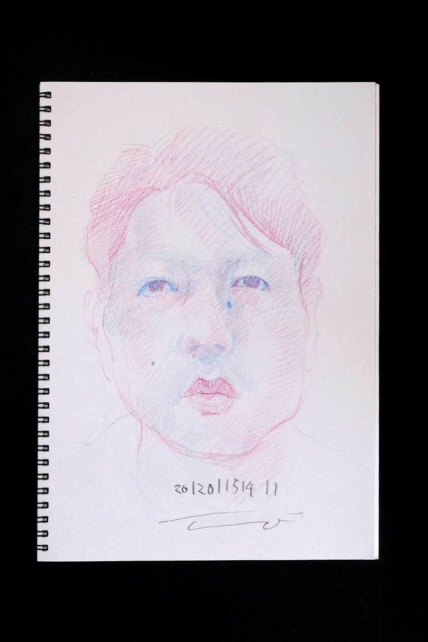 Contemporary artist SHINTAKU Tomoni's 2012/1/15 Self-portrait or pencil drawing