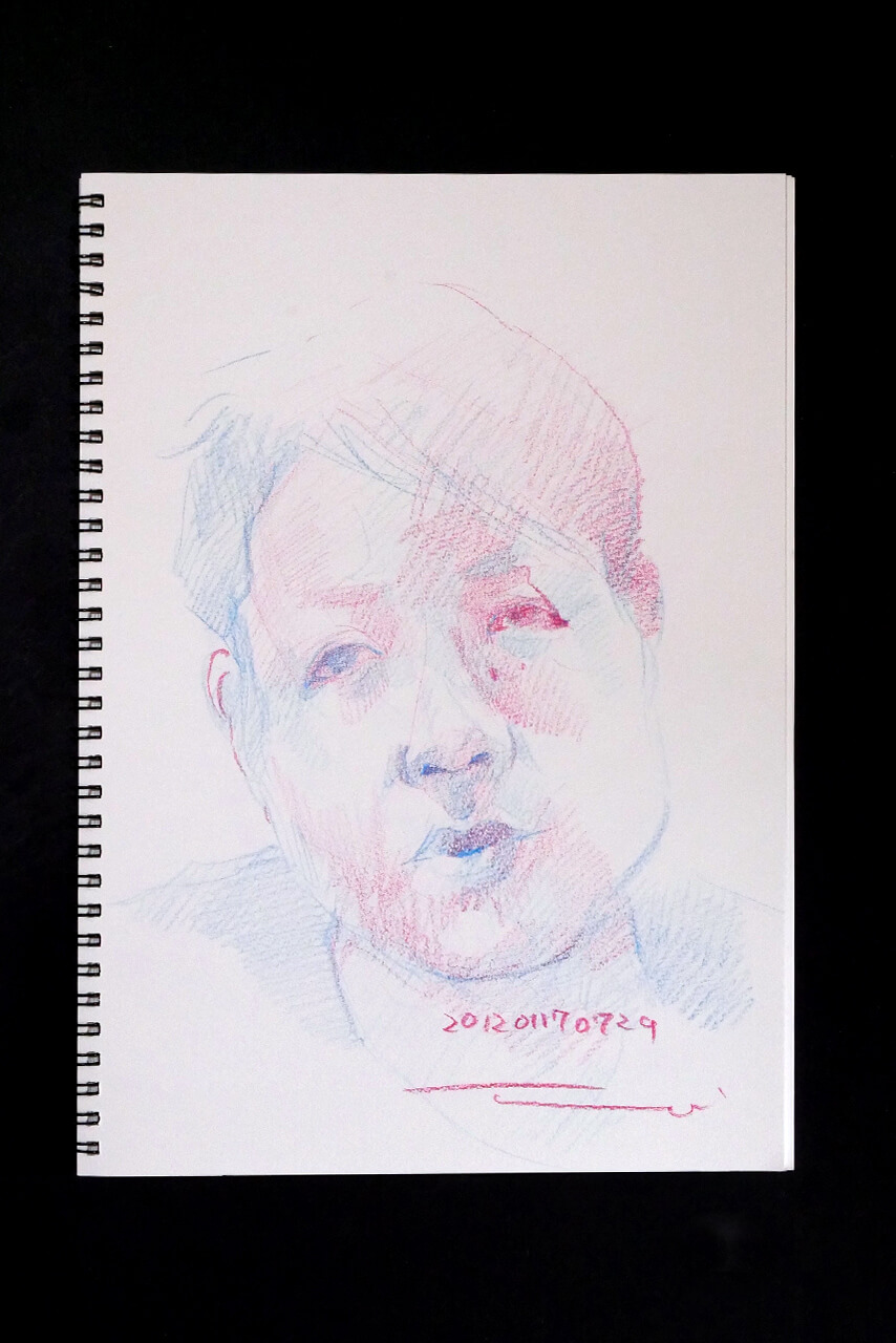Contemporary artist SHINTAKU Tomoni's 2012/1/17 Self-portrait or pencil drawing