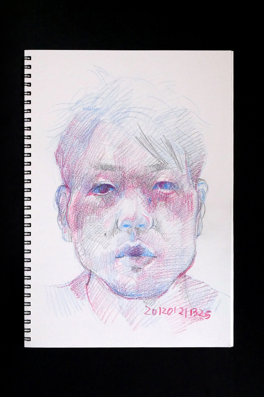 Contemporary artist SHINTAKU Tomoni's 2012/1/21 Self-portrait or pencil drawing