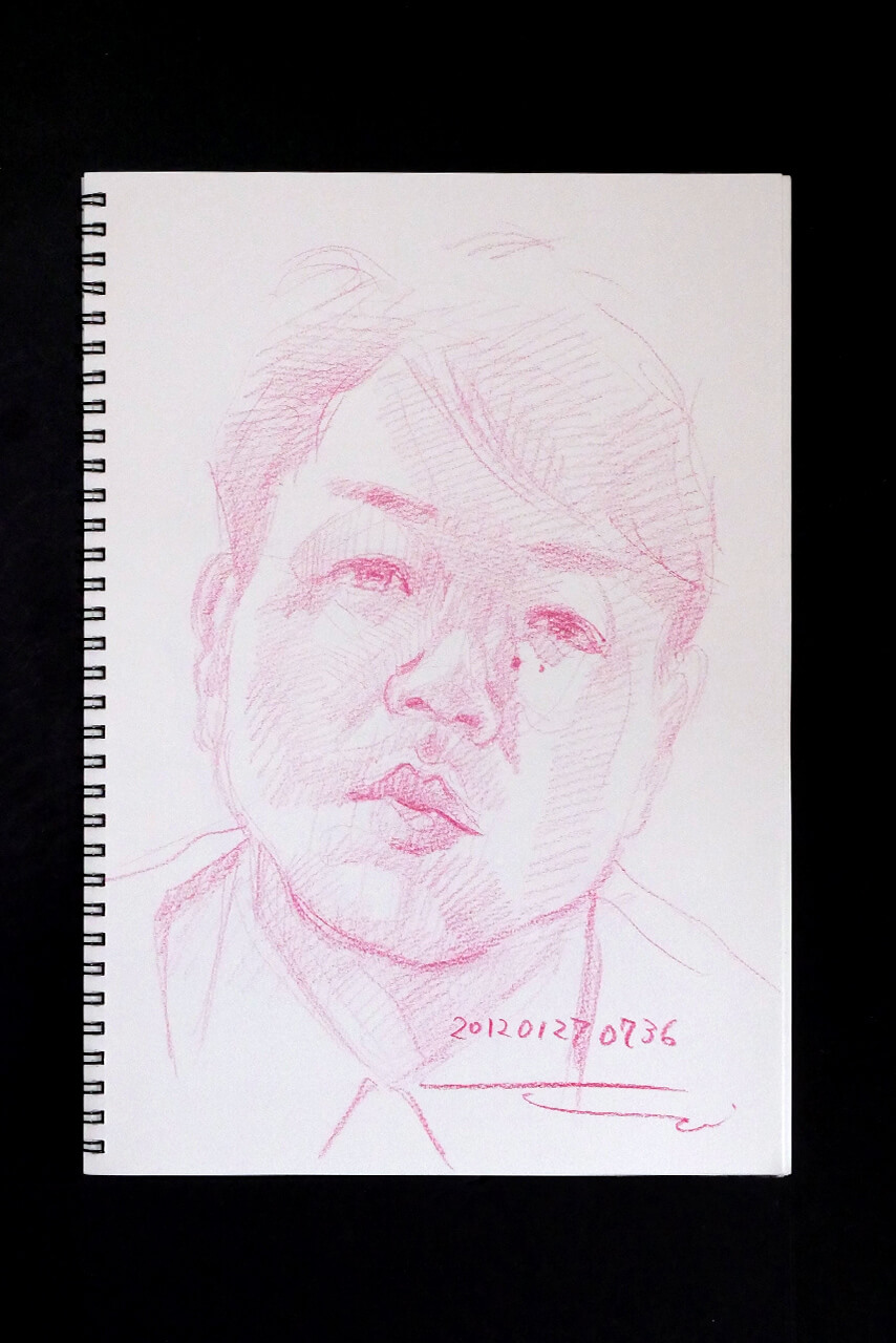 Contemporary artist SHINTAKU Tomoni's 2012/1/27 Self-portrait or pencil drawing