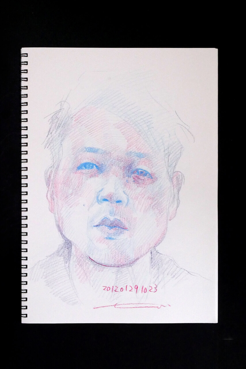 Contemporary artist SHINTAKU Tomoni's 2012/1/29 Self-portrait or pencil drawing