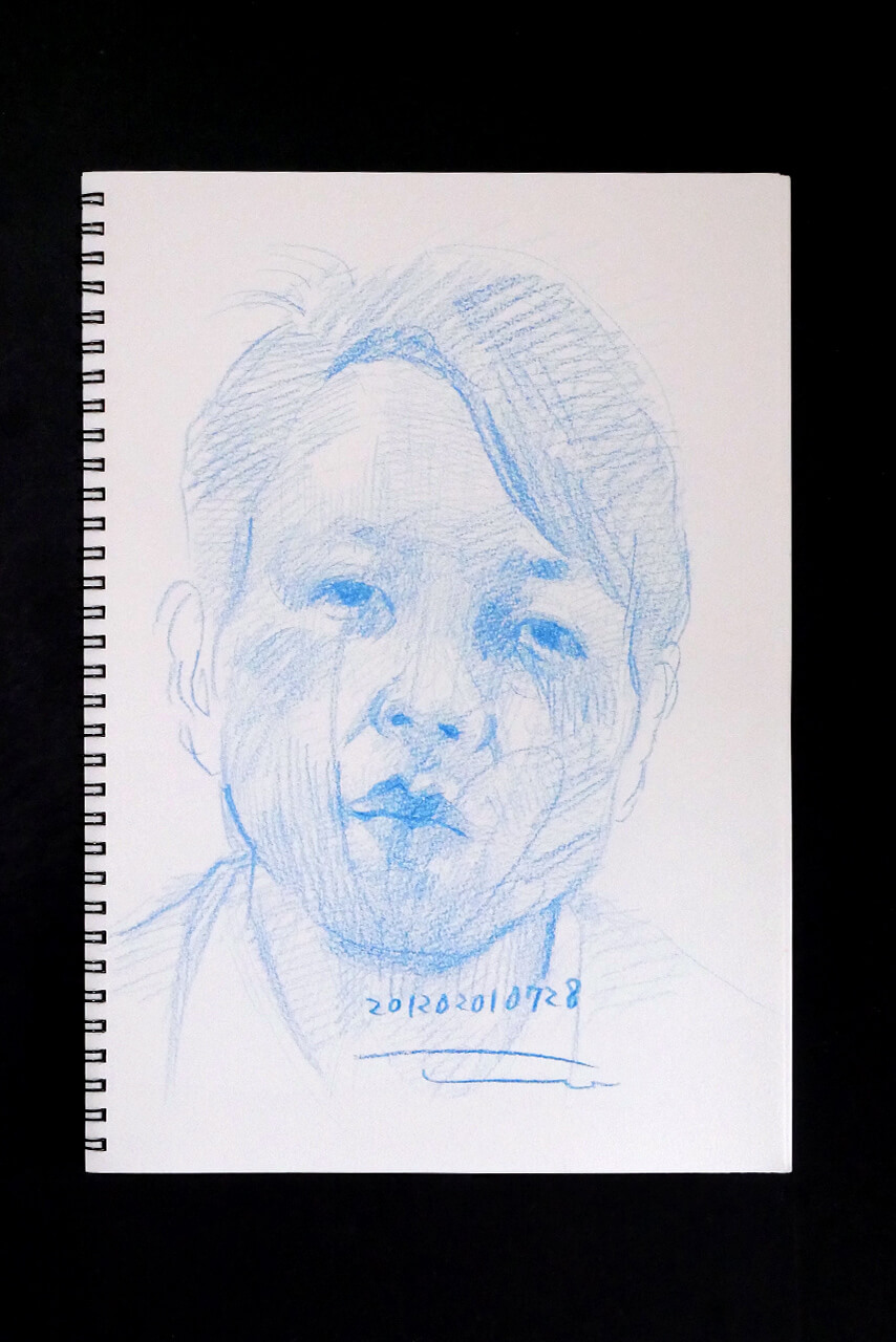Contemporary artist SHINTAKU Tomoni's 2012/2/1 Self-portrait or pencil drawing