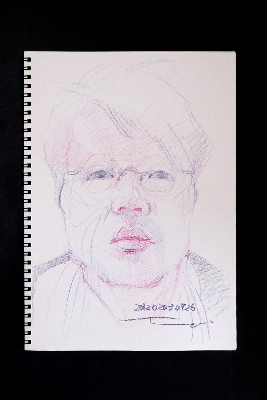 Contemporary artist SHINTAKU Tomoni's 2012/2/3 Self-portrait or pencil drawing