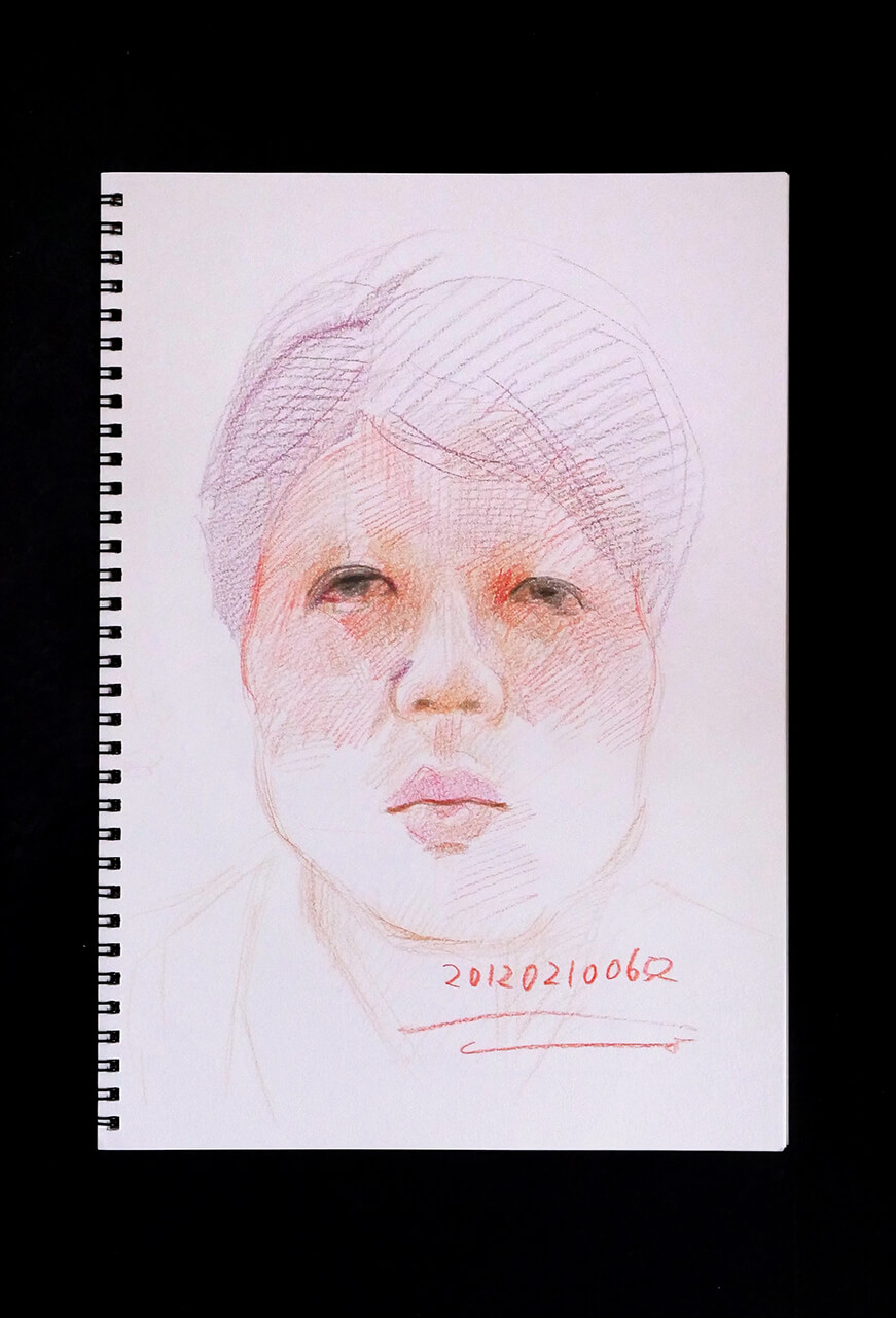 Contemporary artist SHINTAKU Tomoni's 2012/2/10 Self-portrait or pencil drawing