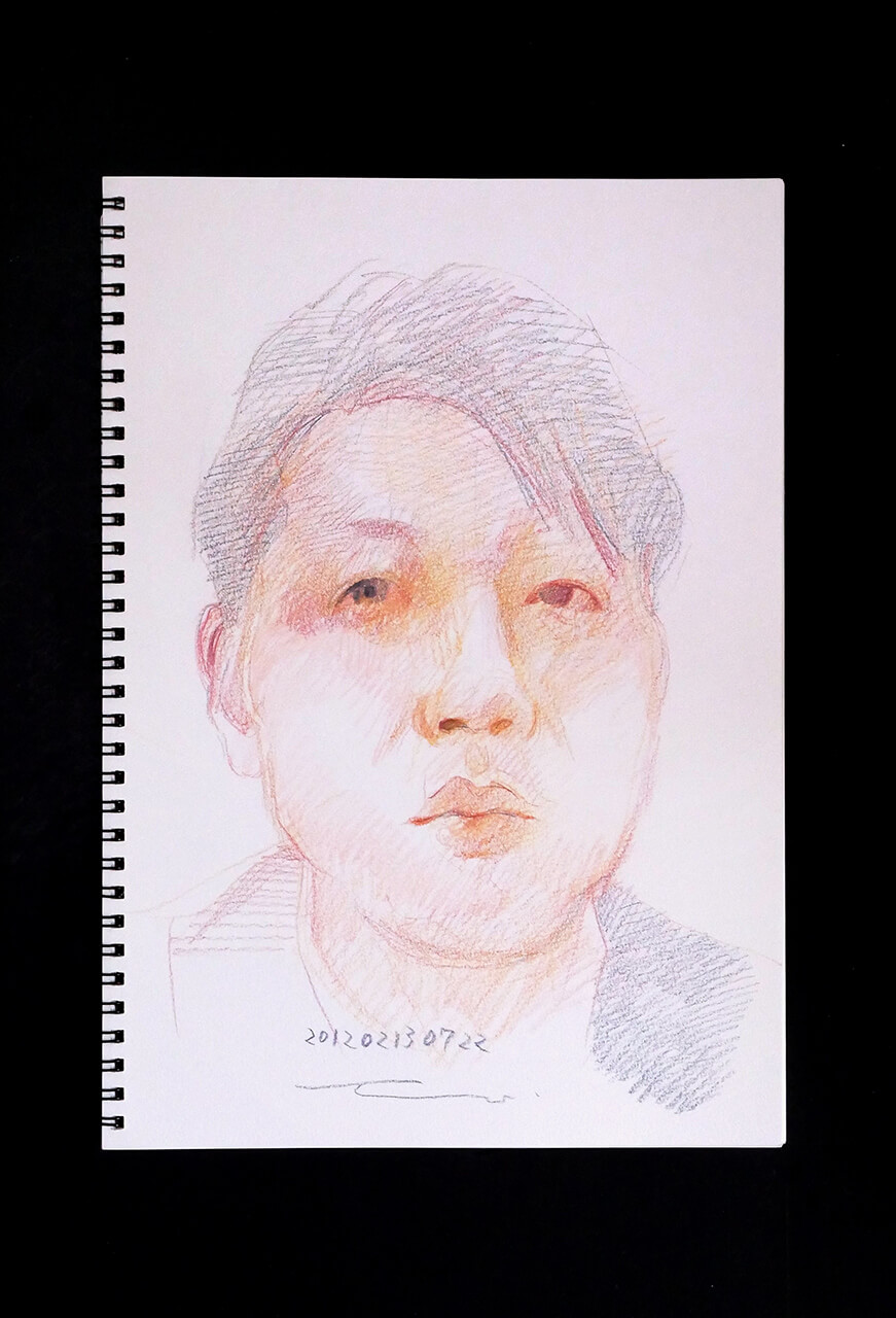 Contemporary artist SHINTAKU Tomoni's 2012/2/13 Self-portrait or pencil drawing