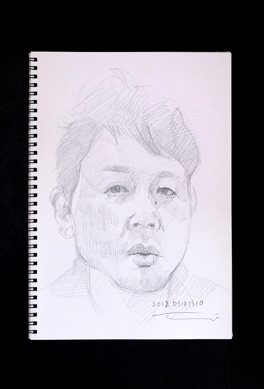 Contemporary artist SHINTAKU Tomoni's 2012/3/10 Self-portrait or pencil drawing