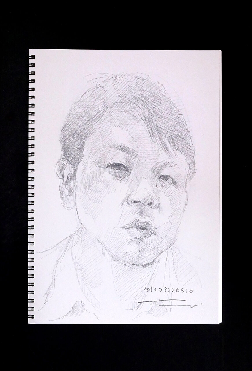 Contemporary artist SHINTAKU Tomoni's 2012/3/22 Self-portrait or pencil drawing