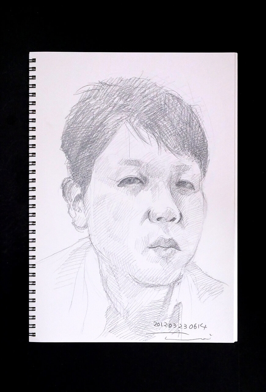 Contemporary artist SHINTAKU Tomoni's 2012/3/23 Self-portrait or pencil drawing
