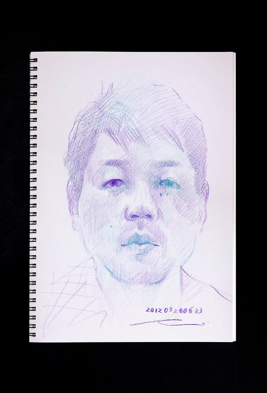 Contemporary artist SHINTAKU Tomoni's 2012/3/26 Self-portrait or pencil drawing