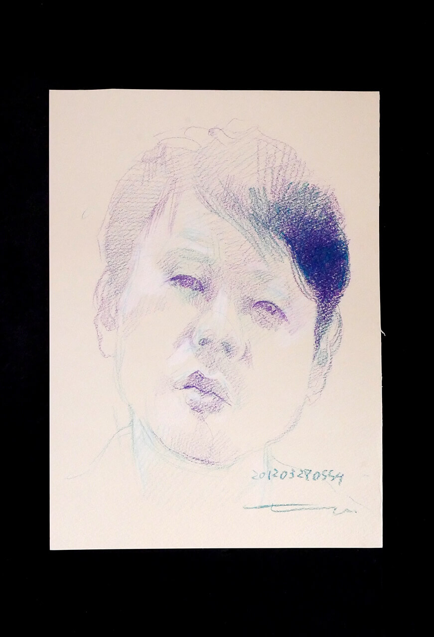Contemporary artist SHINTAKU Tomoni's 2012/3/27 Self-portrait or pencil drawing
